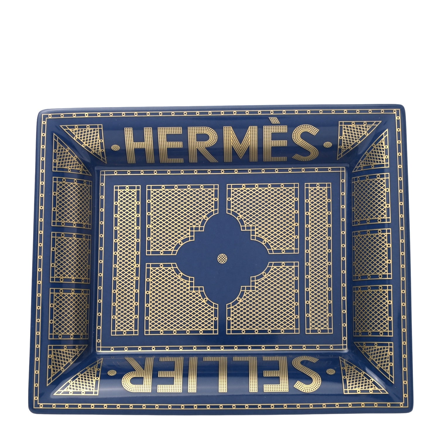 Hermes Porcelain Sellier Change Tray Bleu Roi 1 of 4