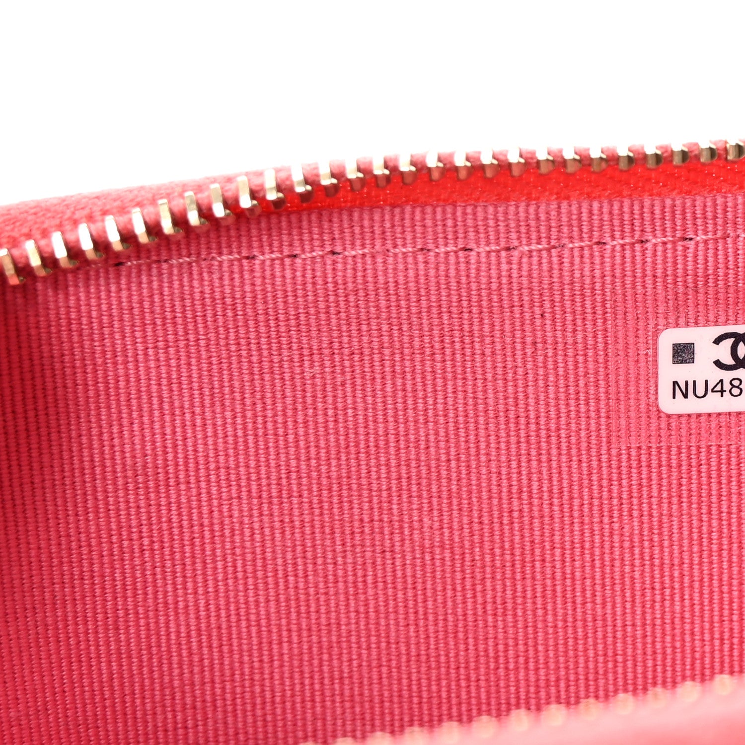Chanel Caviar Quilted CC Zip Around Card Holder Pink 7 of 7