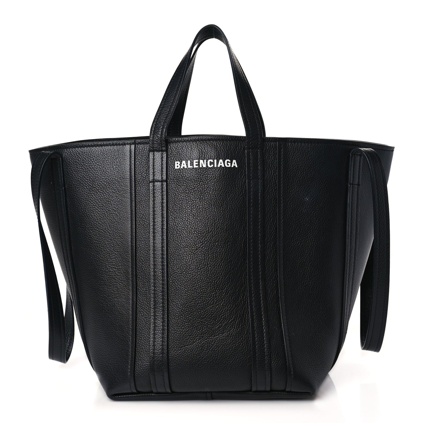 Grained Calfskin XL Everyday North South Shoulder Tote Bag Black