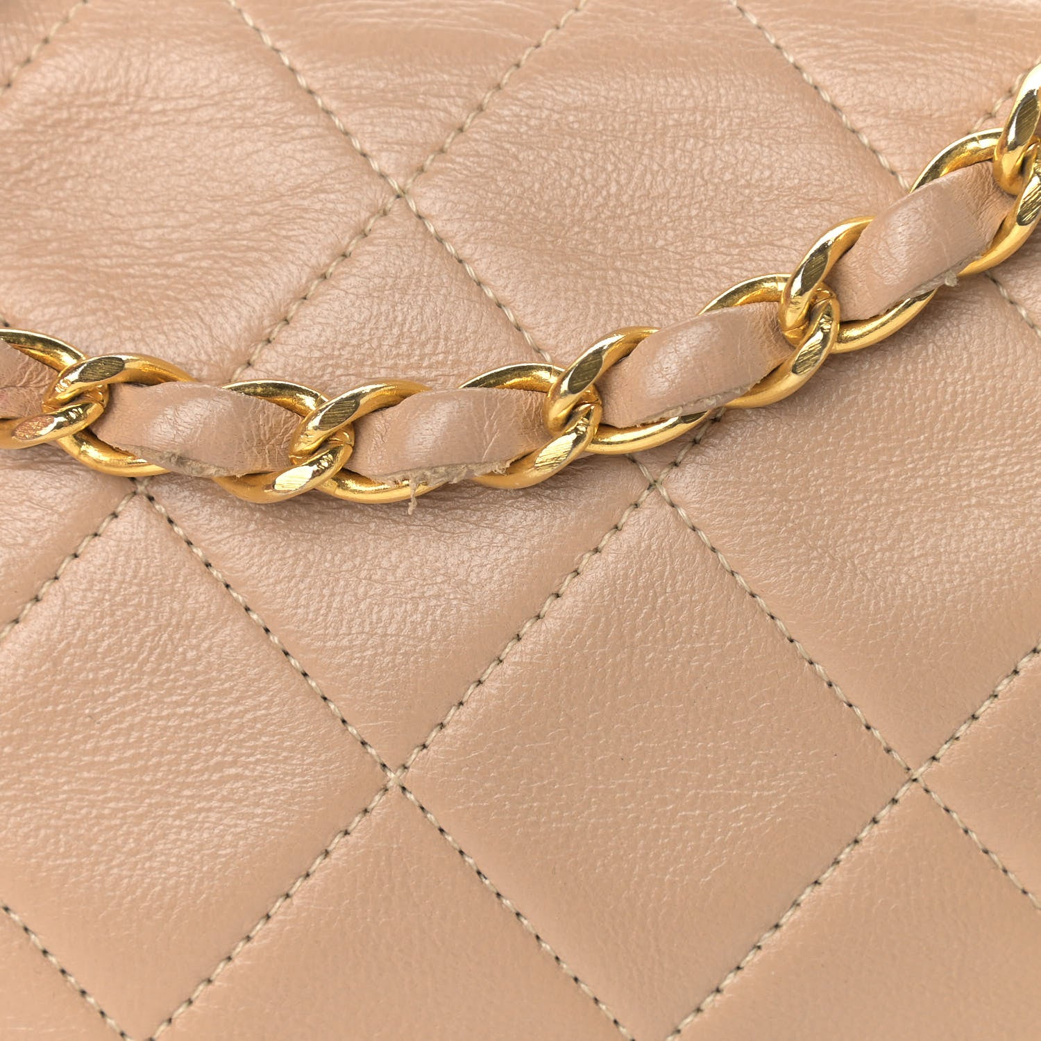 Chanel Lambskin Quilted Small Single Flap Beige 12 of 13
