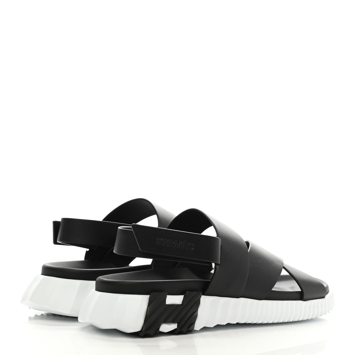 Calfskin Goatskin Mens Electric Sandals 43 Black White