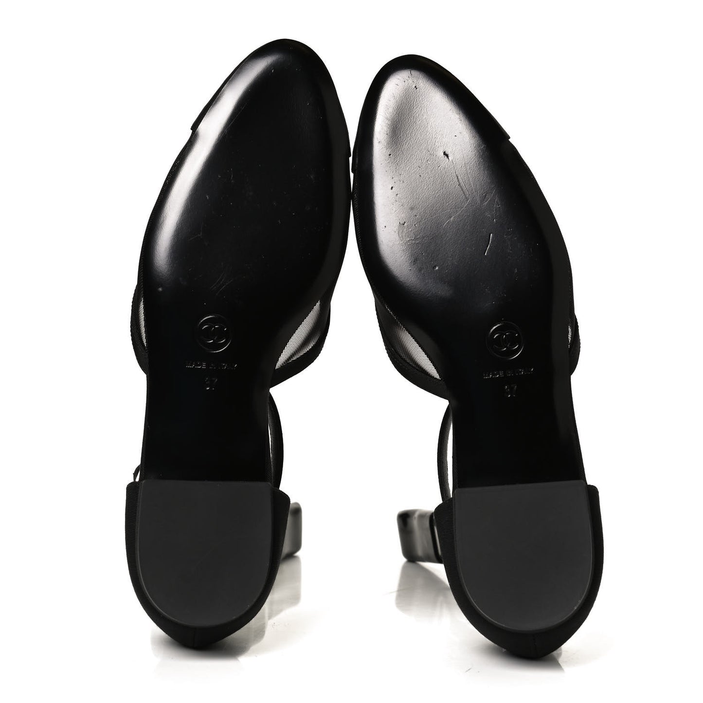 Mesh Grosgrain Cap Toe CC Flats 37 Black