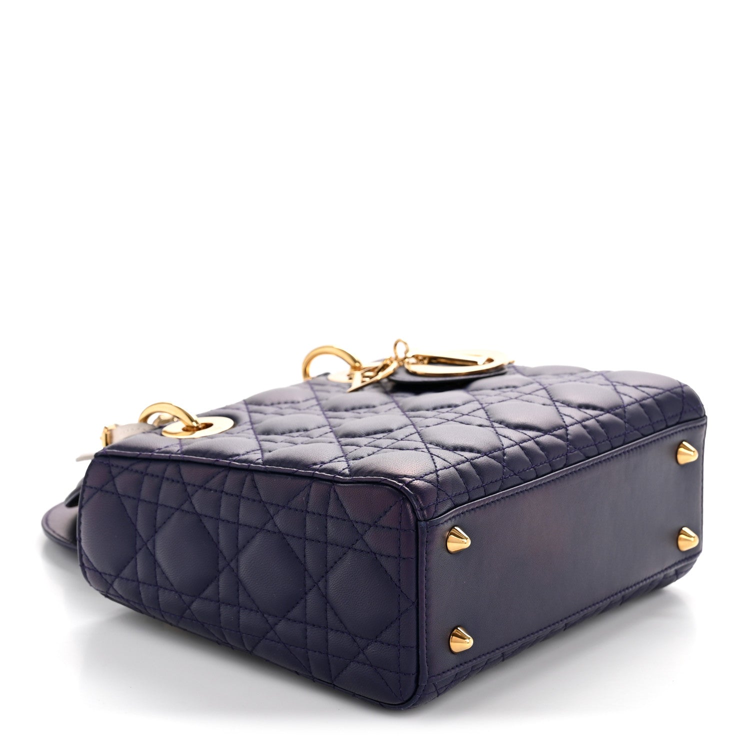 Christian Dior Lambskin Cannage Small Jeweled Owl Lady Dior Blue 4 of 13
