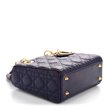 Christian Dior Lambskin Cannage Small Jeweled Owl Lady Dior Blue 4 of 13
