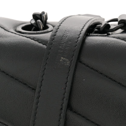 Saint Laurent Calfskin Y Quilted Monogram Monochrome Medium Loulou Chain Satchel Black 12 of 15