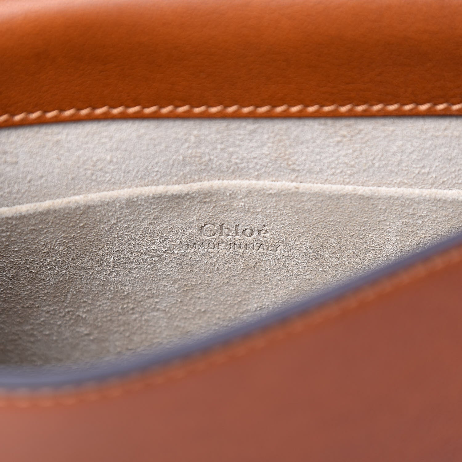 Chloe Calfskin Suede Floral Patchwork Small Nile Bracelet Bag Caramel 6 of 11