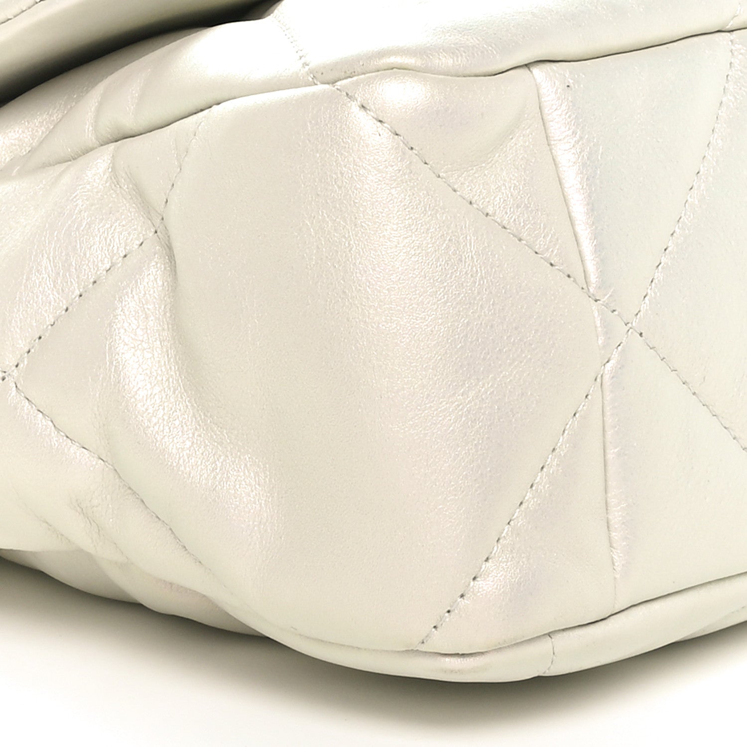 Chanel Iridescent Calfskin Quilted Large Chanel 19 Flap White 9 of 10