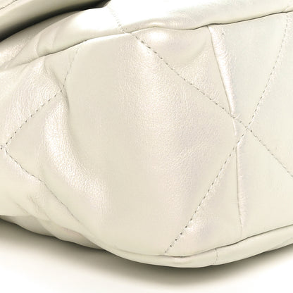 Chanel Iridescent Calfskin Quilted Large Chanel 19 Flap White 9 of 10