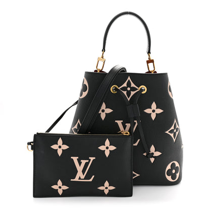 Louis Vuitton Empreinte Monogram Giant Neonoe MM Black Beige 3 of 14
