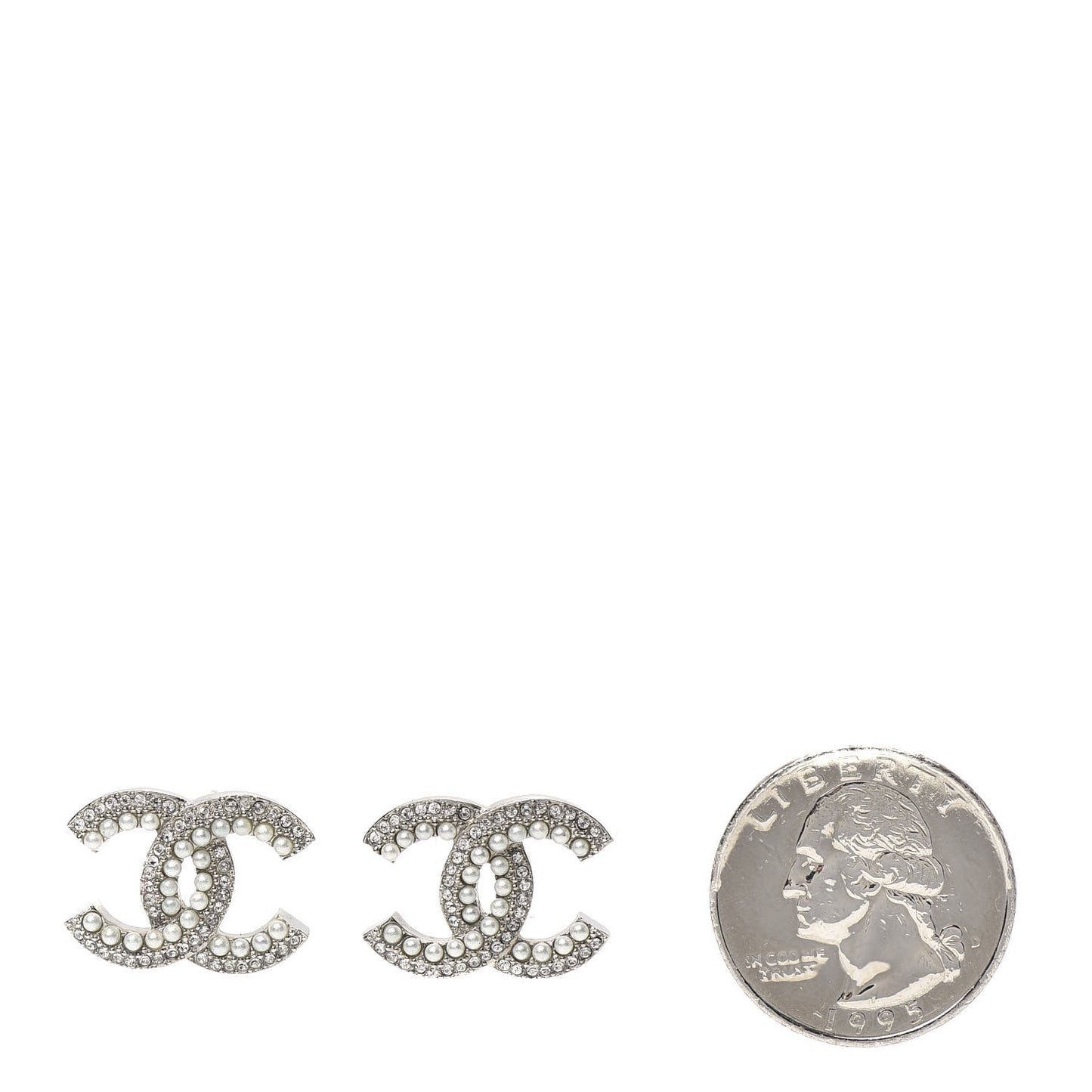 Pearl Crystal CC Snow Palace Earrings Silver