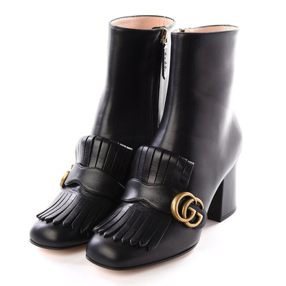 Gucci Malaga Kid GG Marmont Fringe 75mm Ankle Boots 37.5 Black 2 of 9