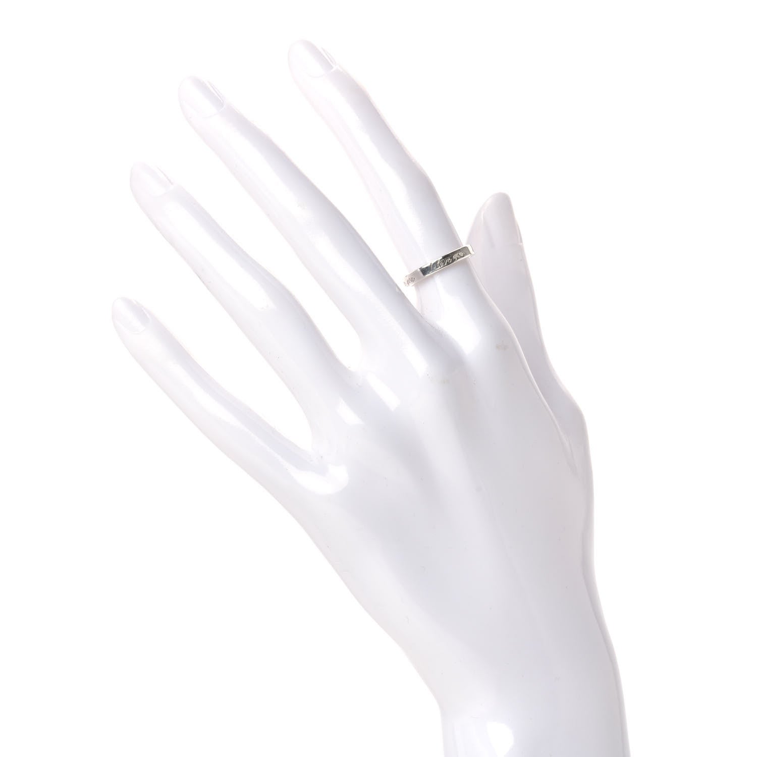 Tiffany Sterling Silver I Love You Band Ring 48 4.5 2 of 4