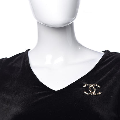Chanel Studded CC Pin Brooch Gold 2 of 5