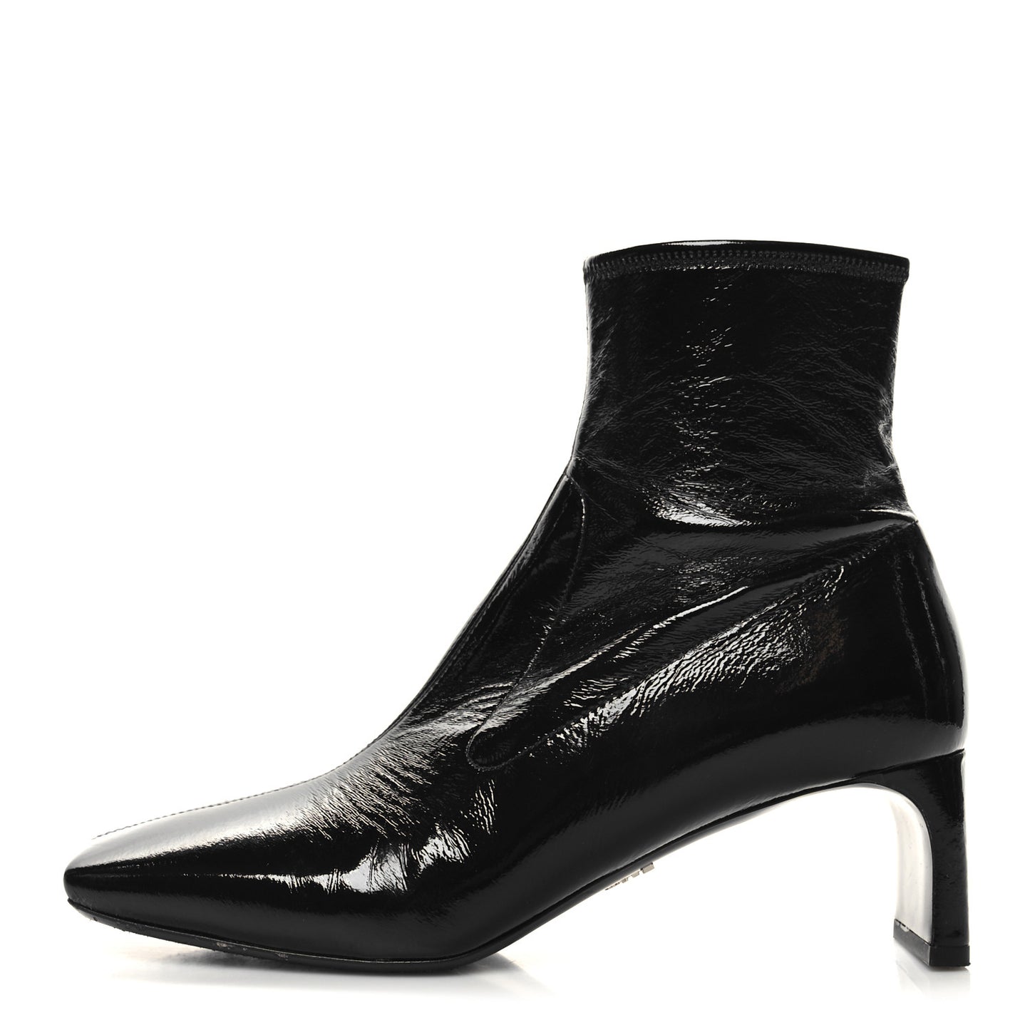 Patent Naplak Tech Square Toe 55mm Ankle Boots 40.5 Black