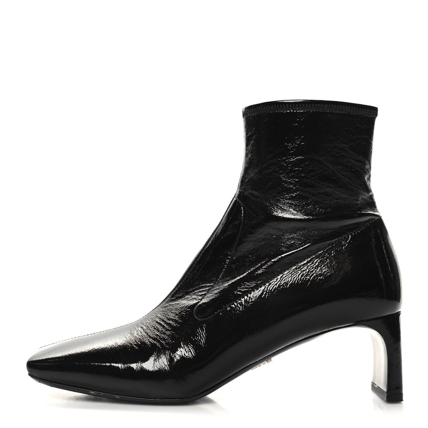 Prada Patent Naplak Tech Square Toe 55mm Ankle Boots 40.5 Black 1 of 9