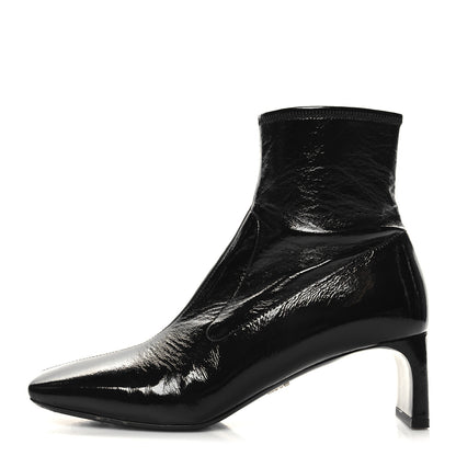 Prada Patent Naplak Tech Square Toe 55mm Ankle Boots 40.5 Black 1 of 9
