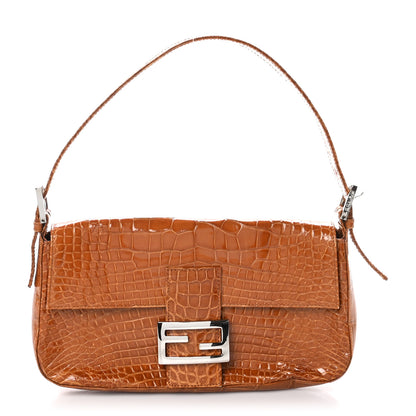 Fendi Crocodile Baguette Brown 1 of 9