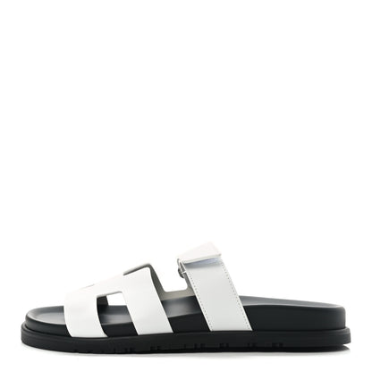 Hermes Calfskin Womens Chypre Sandals 39 White 1 of 9