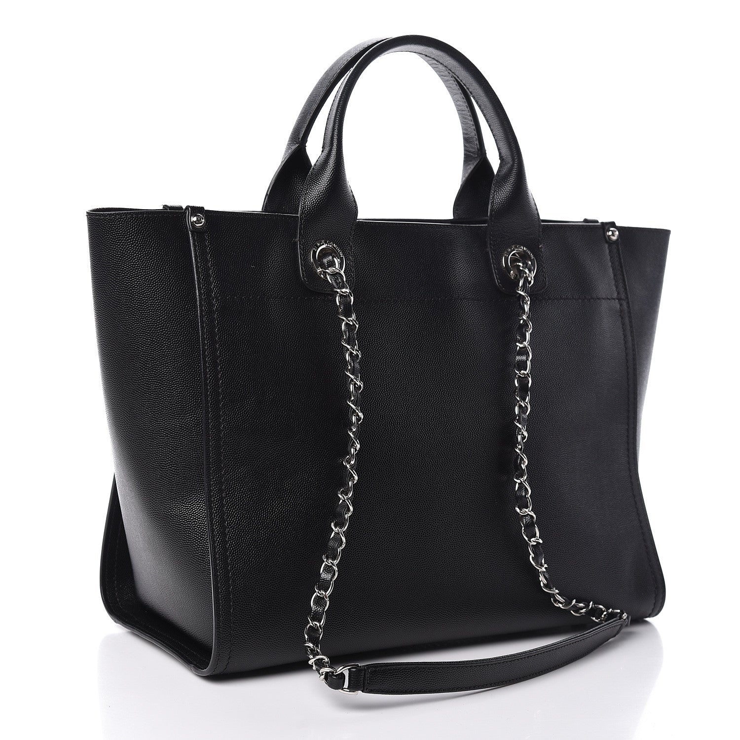 Chanel Caviar Small Studded Deauville Tote Black 3 of 15