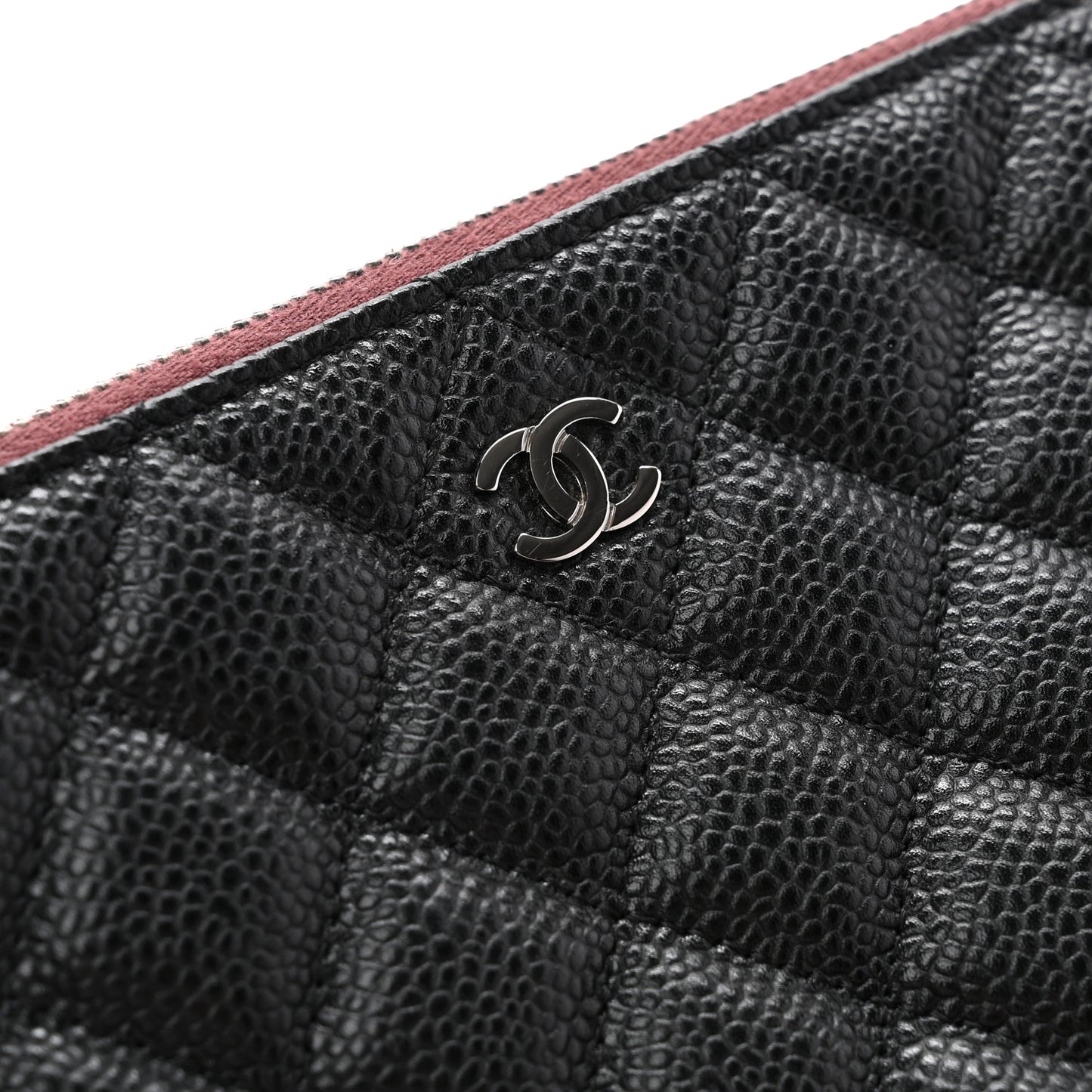 Caviar Quilted Cosmetic Case Black