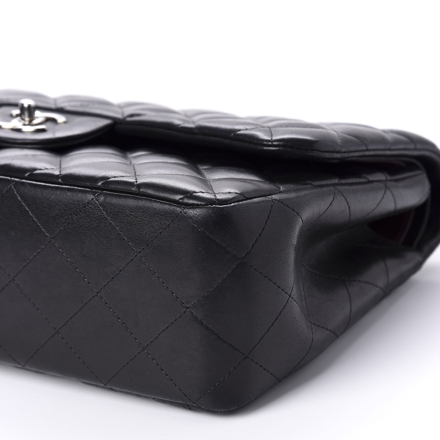 Chanel Lambskin Quilted Jumbo Double Flap Black 8 of 14