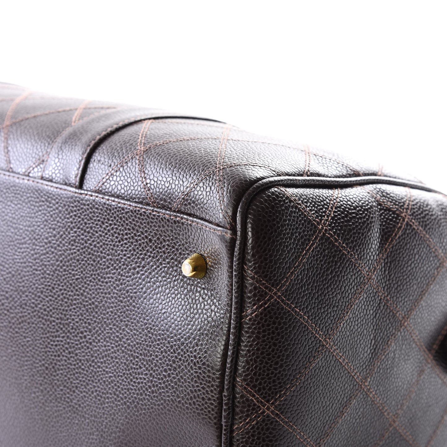 Caviar Stitched Boston Brown