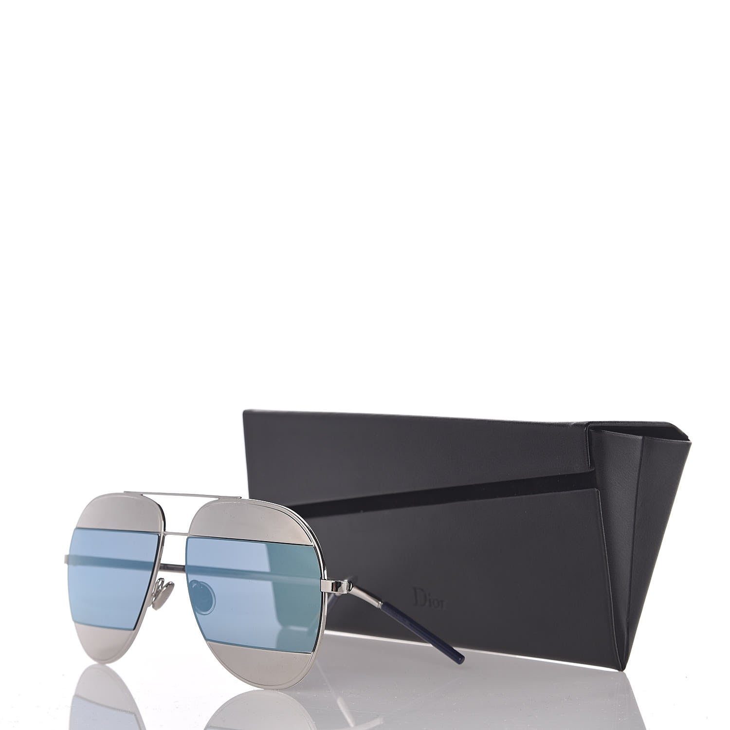 Christian Dior Split 1 Aviator Sunglasses Silver Blue 7 of 7