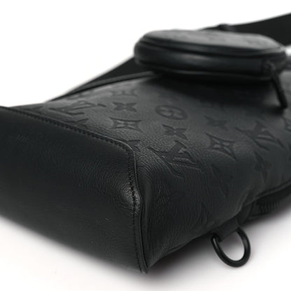 Louis Vuitton Calfskin Shadow Monogram Duo Slingbag Black 9 of 9