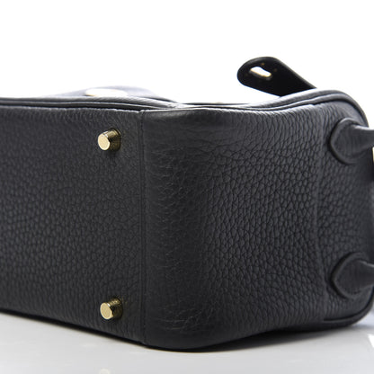 Hermes Taurillon Clemence Mini Lindy 20 Black 7 of 9