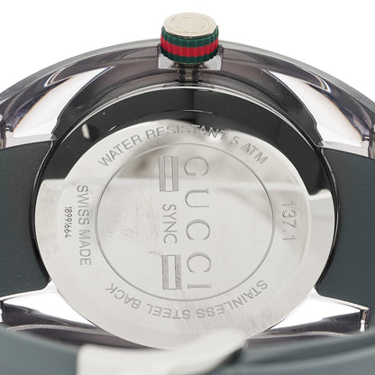 Gucci Stainless Steel Rubber 46mm Sync Web Quartz Watch Grey 4 of 4