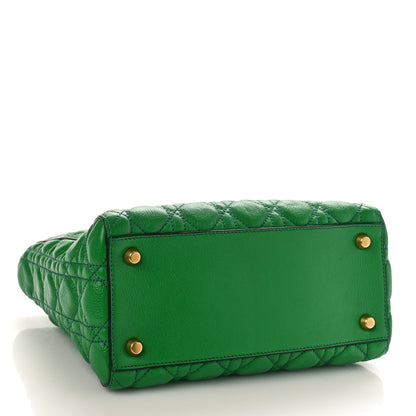 Christian Dior Grained Calfskin Cannage Medium Lady Dior Green 4 of 8