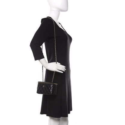 Chanel Lambskin Quilted Small Vanity Case With Chain Black 2 of 11