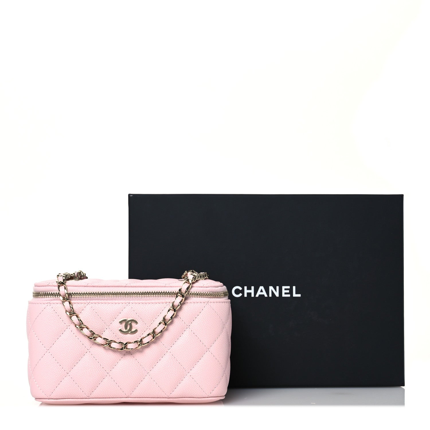 Chanel Caviar Quilted Small Vanity Case With Chain Light Pink 13 of 13