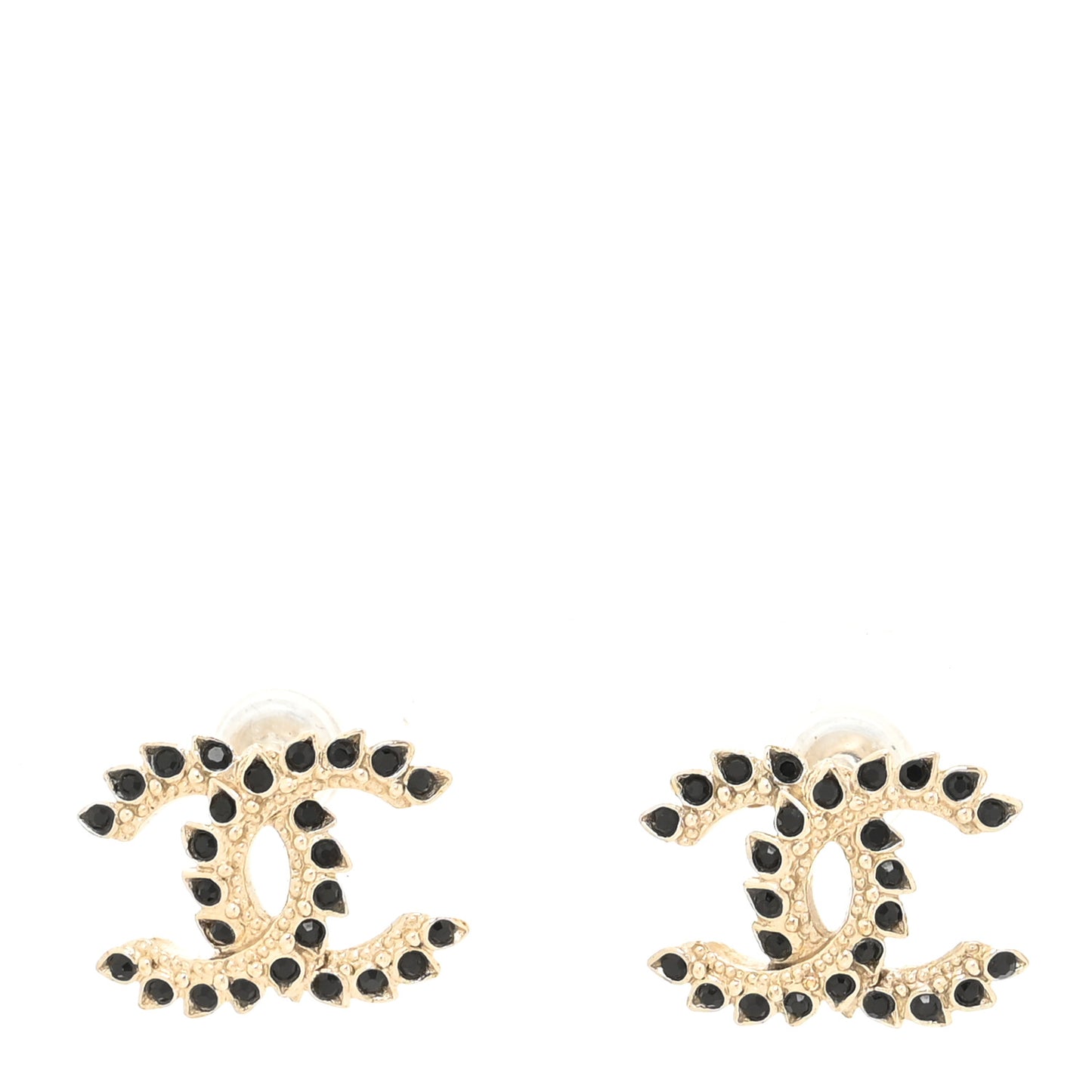 Strass Crystal Dazzling Wheat CC Earrings Black Gold