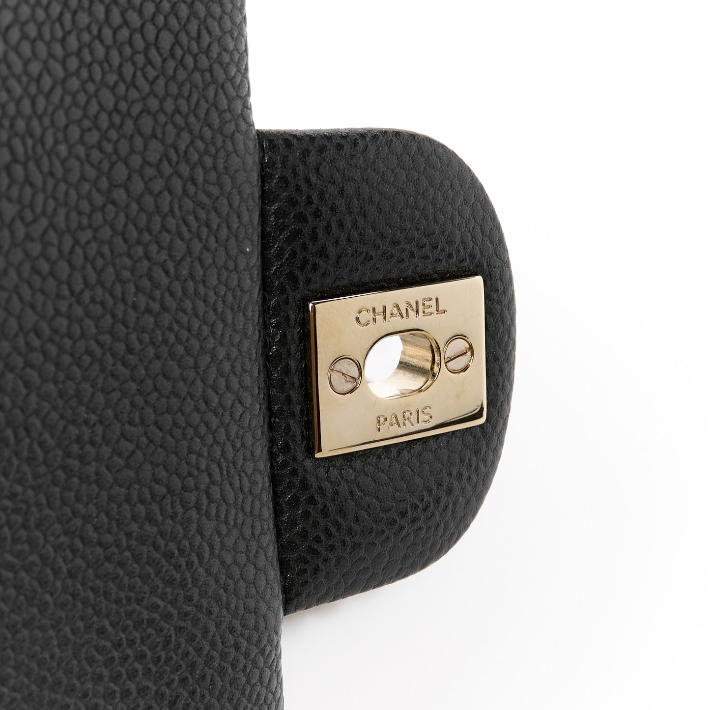 Iridescent Caviar Quilted Mini Rectangular Flap Charcoal