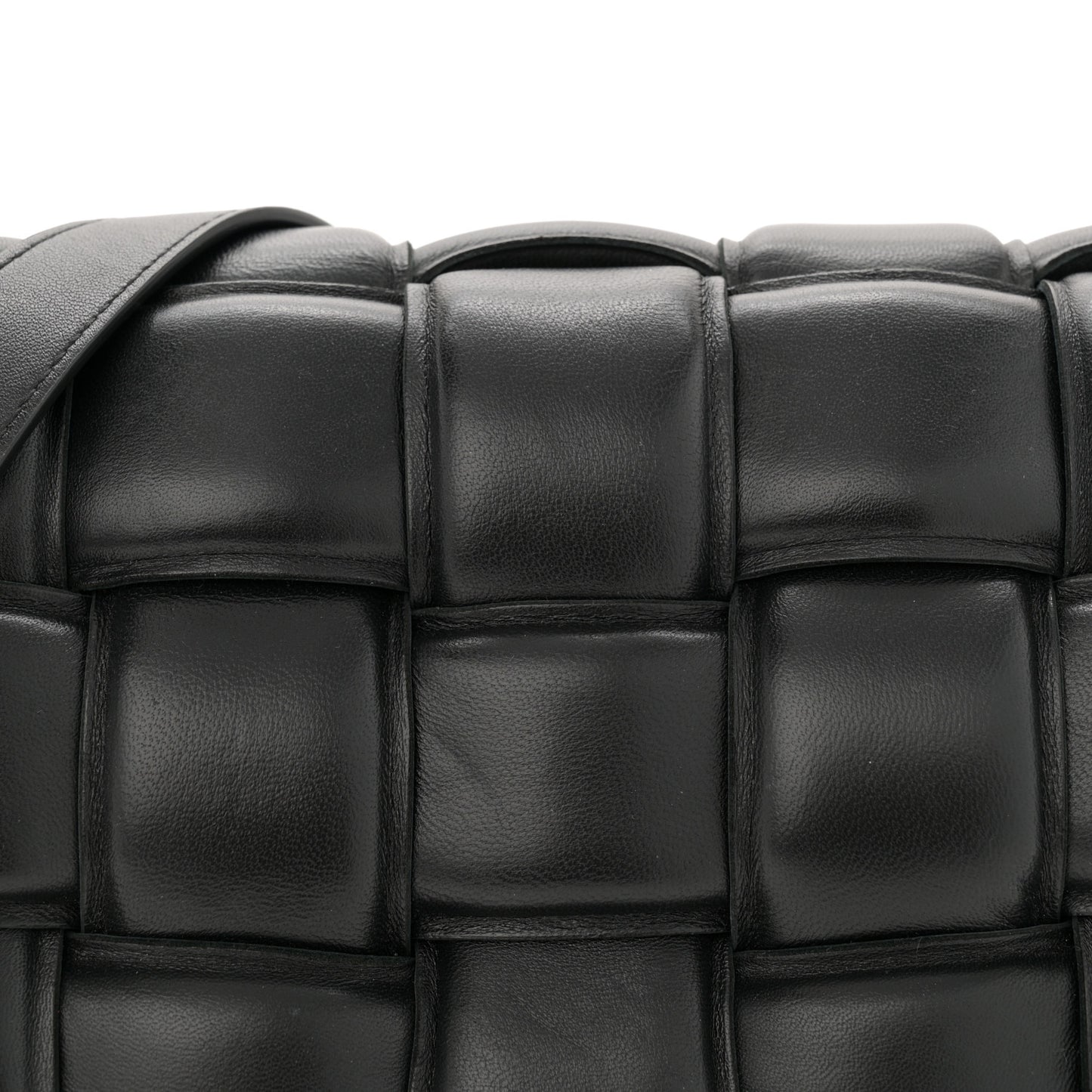 Nappa Maxi Intreccio Padded Cassette Crossbody Bag Black