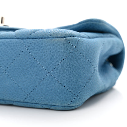 Chanel Iridescent Caviar Quilted Extra Mini Flap Light Blue 10 of 16