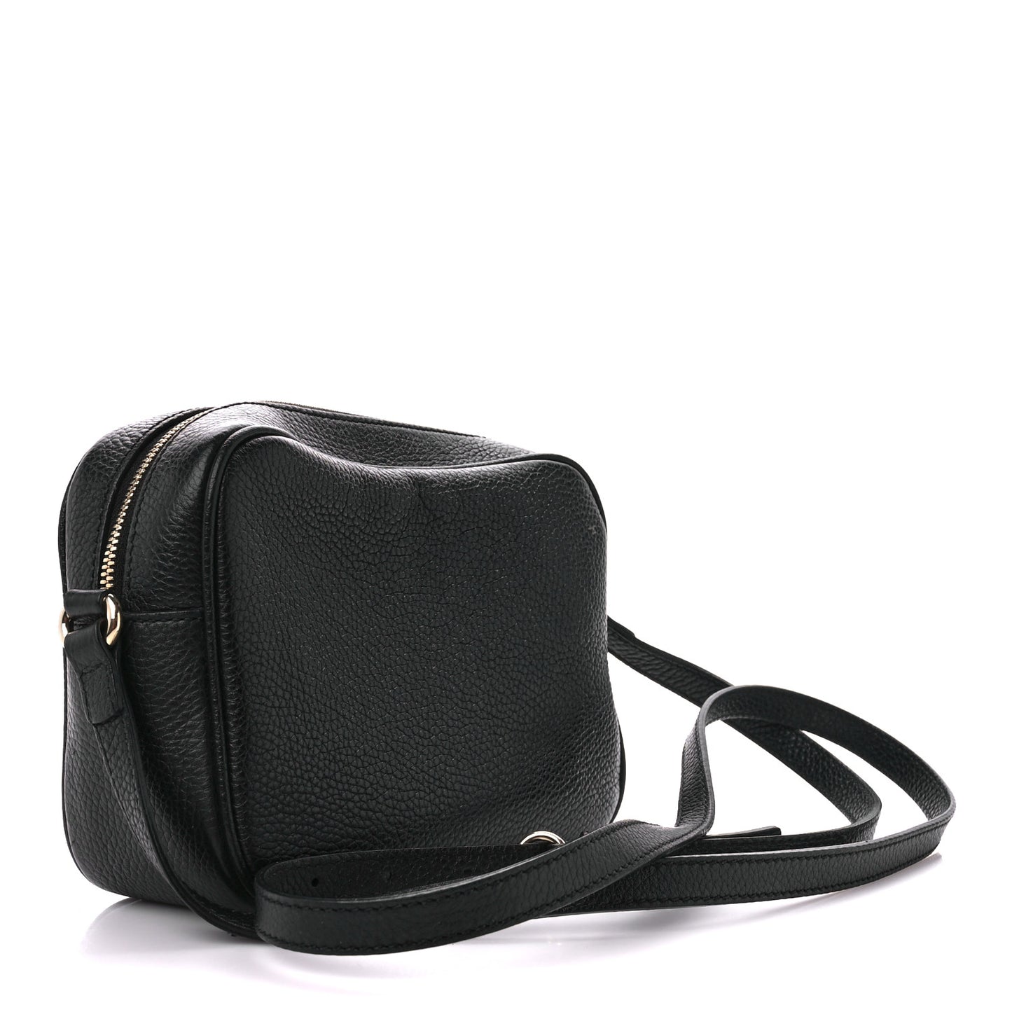 Pebbled Calfskin Small Soho Disco Bag Black