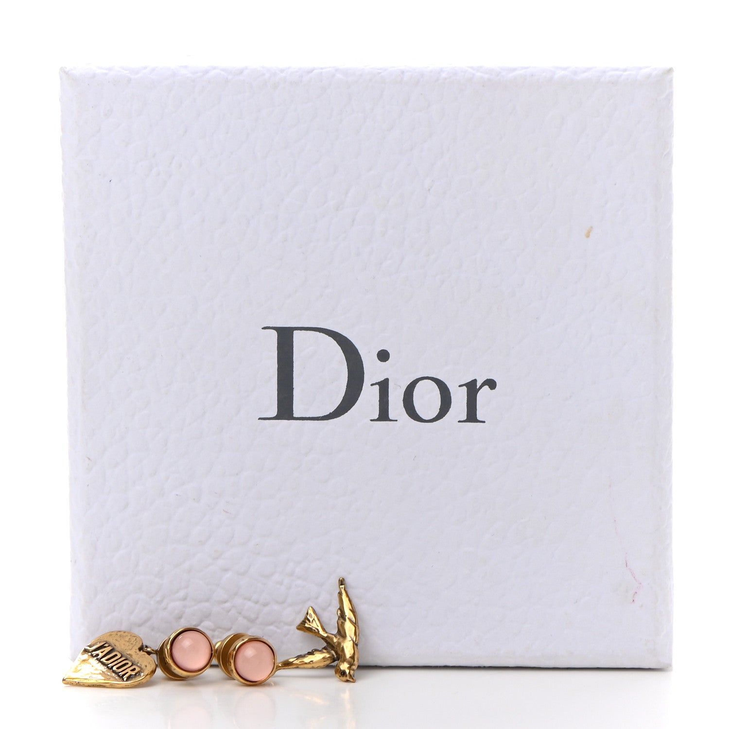 Christian Dior Metal Resin Le Printemps de Dior Earrings Aged Gold Pink 5 of 5
