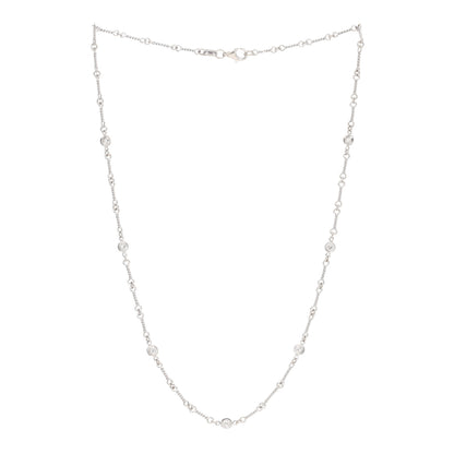 Roberto Coin 18K White Gold Diamond By the Inch Seven Station Dog Bone Necklace 2 of 3