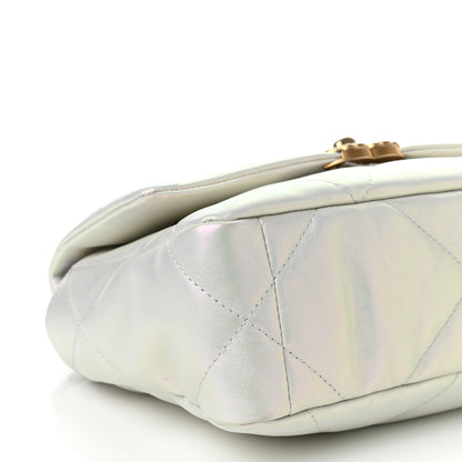 Chanel Iridescent Calfskin Quilted Medium Chanel 19 Flap White 10 of 11