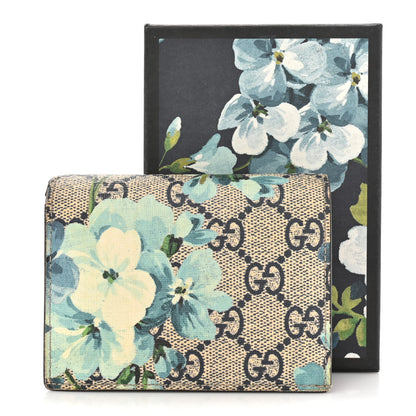 Gucci GG Supreme Monogram Blooms Card Case Wallet Beige Blue Navy Hibiscus Red 13 of 13