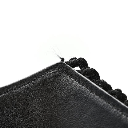 Saint Laurent Canvas Leopard Print Fringe Baby Monogram Satchel Black Multicolor 10 of 10