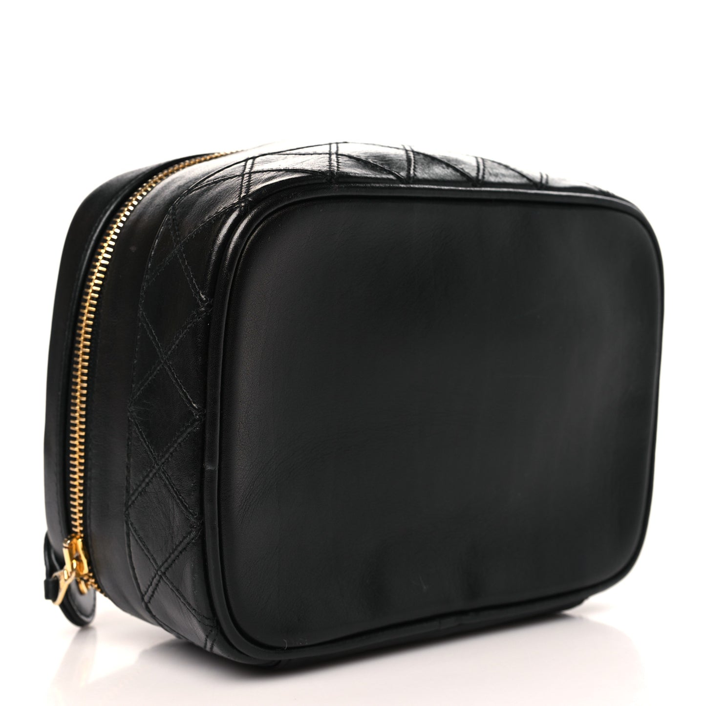 Lambskin Vanity Cosmetic Case Black