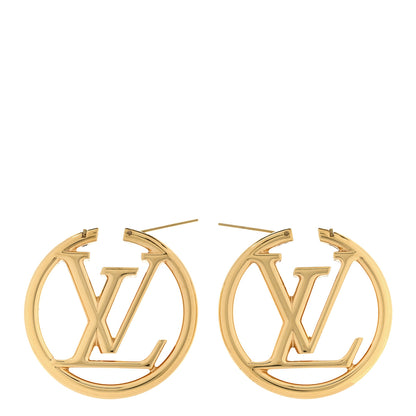 Louis Vuitton Metal Louise Hoop Earrings Gold 3 of 6