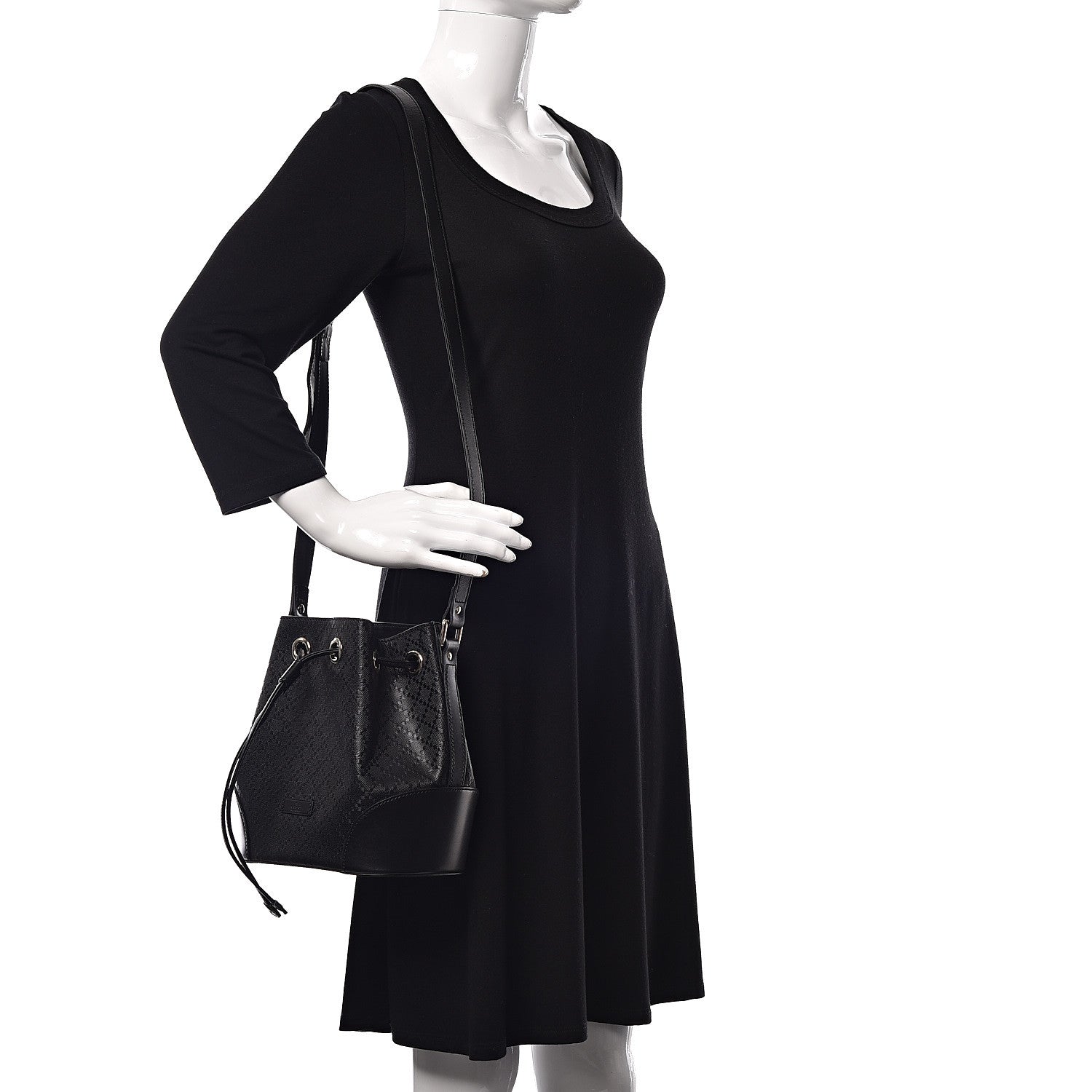 Gucci Bright Diamante Small Bucket Bag Black 2 of 11