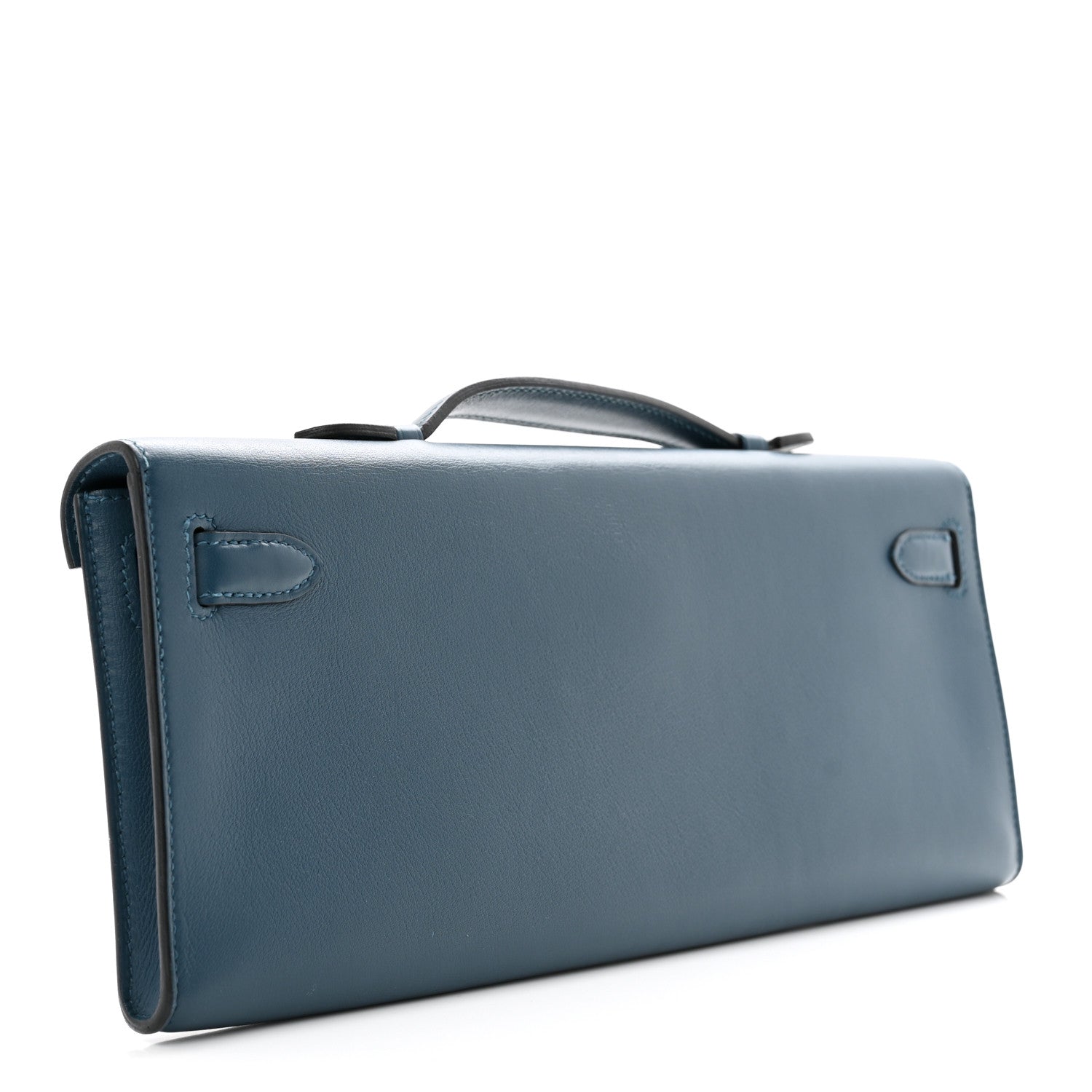 Hermes Swift Kelly Cut Clutch Pochette Bleu Tempete 3 of 9