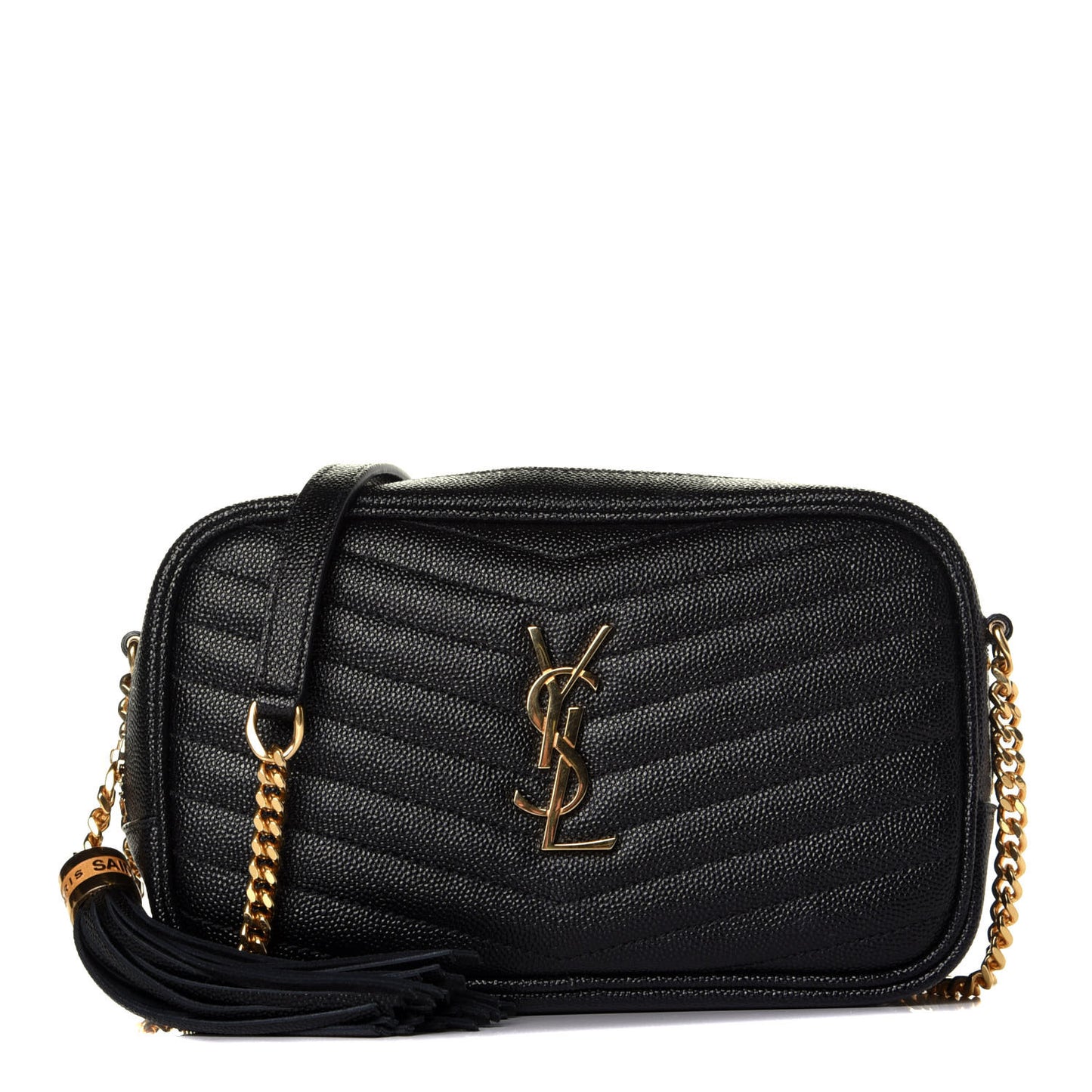 Grain De Poudre Matelasse Monogram Mini Lou Camera Bag Black