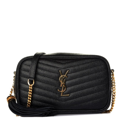Saint Laurent Grain De Poudre Matelasse Monogram Mini Lou Camera Bag Black 1 of 9