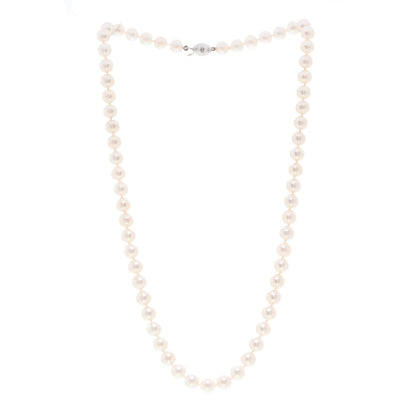 Tiffany 18K White Gold Akoya Pearl 6.5-7mm Signature Strand Necklace 3 of 5